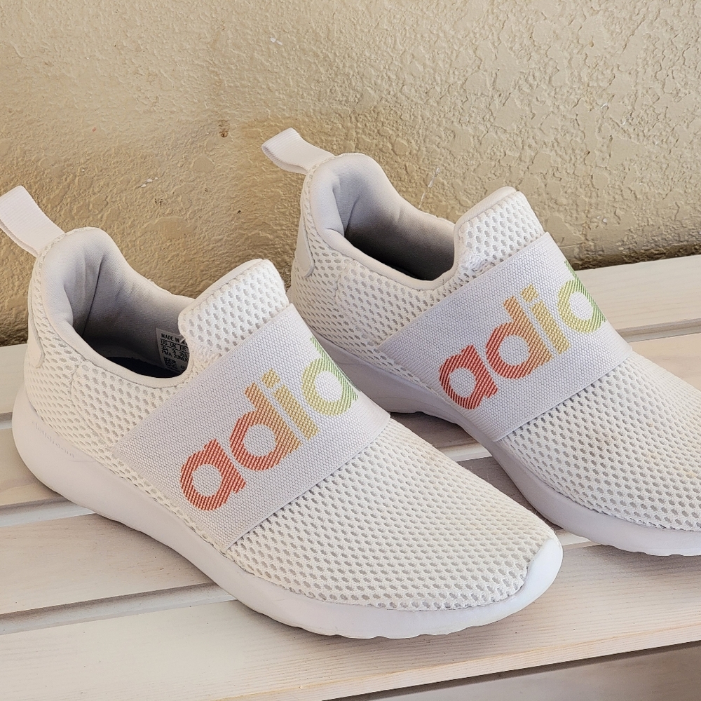 Adidas girls sz 3.5 3 1/2 slip ons shoes